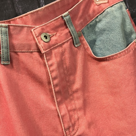 The RAGGED Priest Jeans Pink/Rose Color-block StraightLeg Denim FREE PEOPLE Sz30 - Picture 9 of 16
